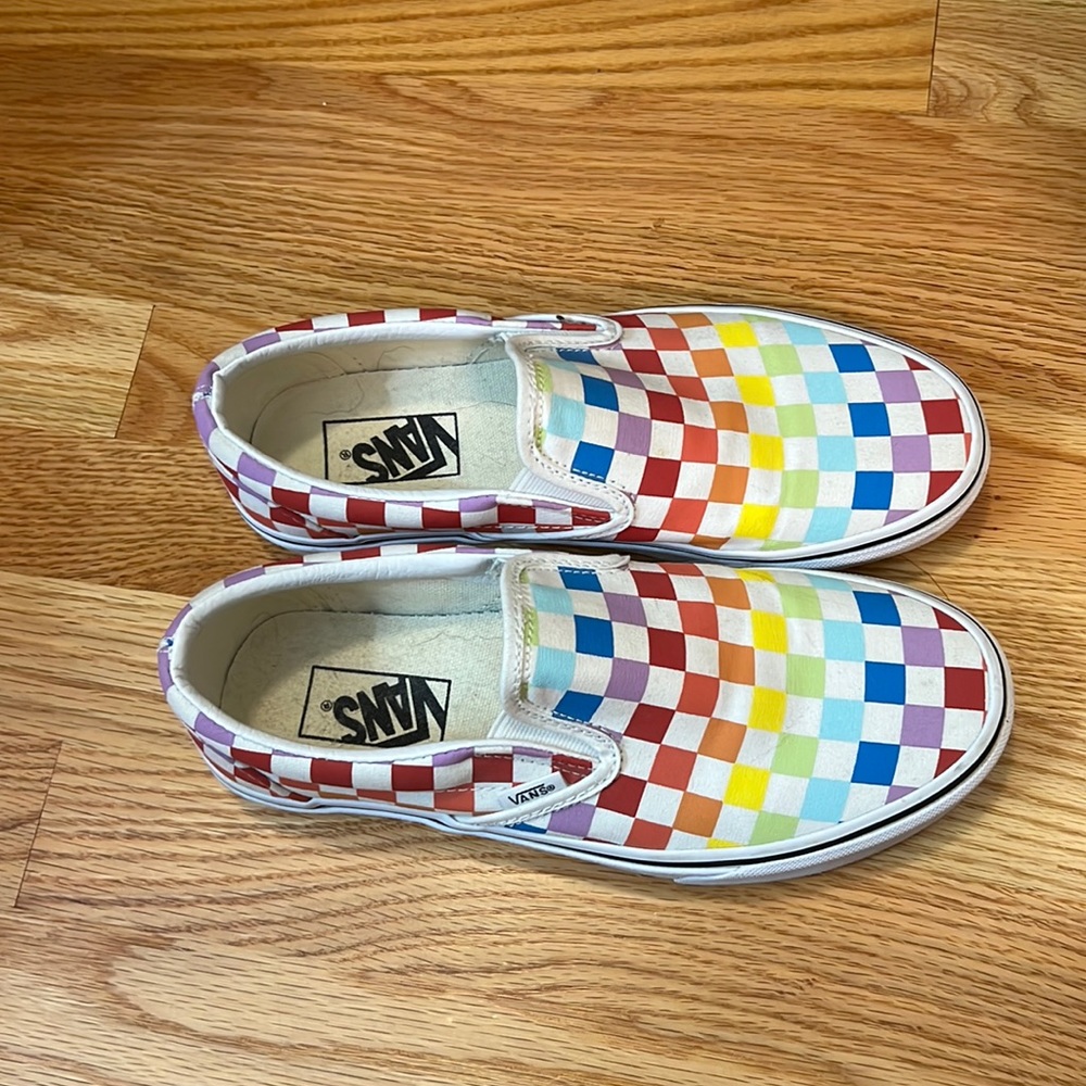 Vans Unisex Slip On Rainbow Chex Skate Shoe Sneaker